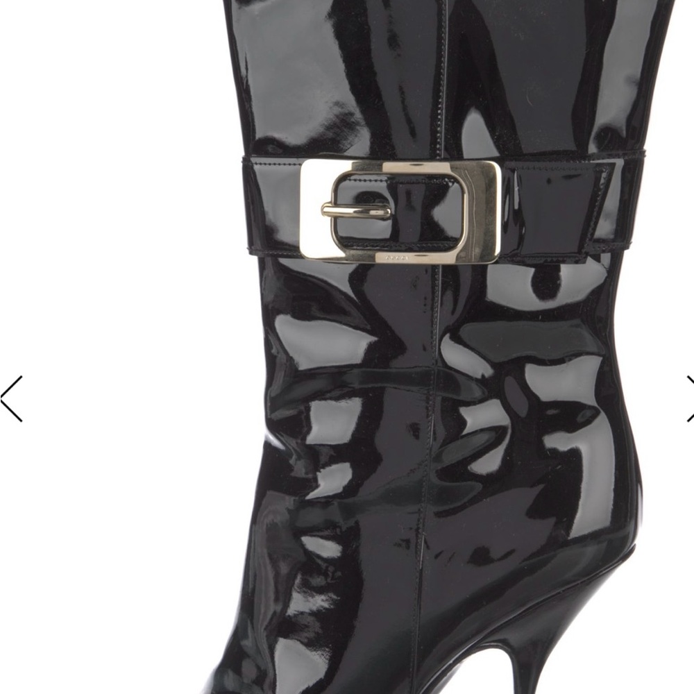 Gucci Black Patent Leather Ankle Women's Boots